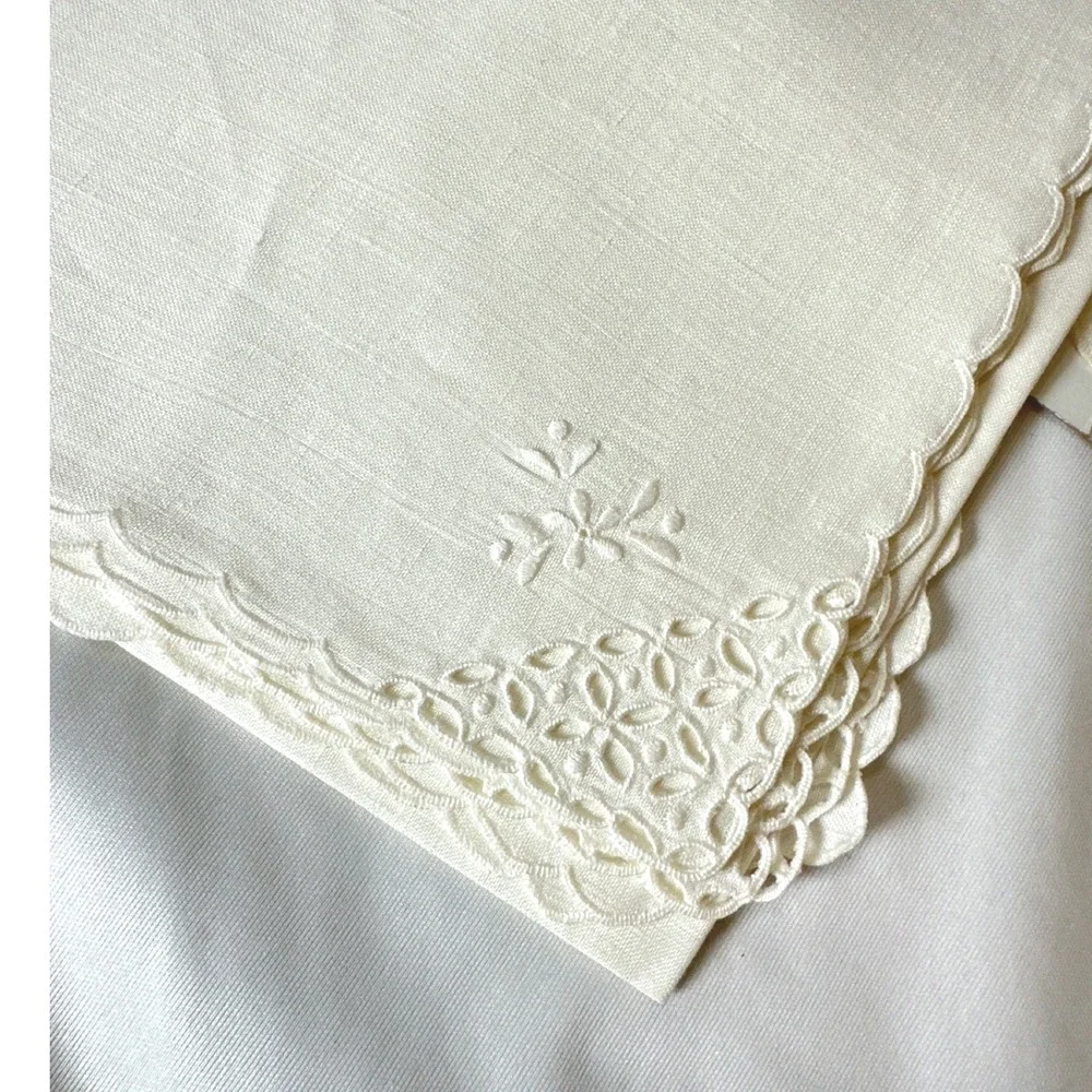 Vtg Jacobson's Dept Store White Linen 8 Pc Set Placemats Napkins NOS Style Y7400